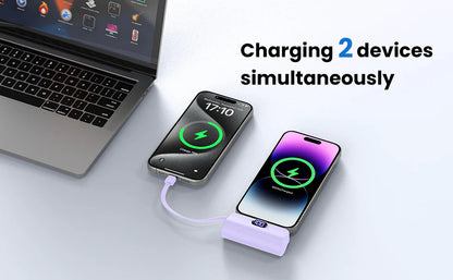 Mini Power Bank 2-en-1 – Ultra-Rapide et Durable (5000mAh), compatible iPhone & Android type C