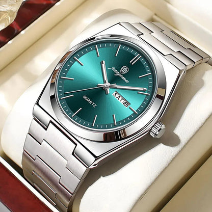 Montre Homme Poedagar — Acier Inoxydable, Lumineuse & Date | Collection Élégance