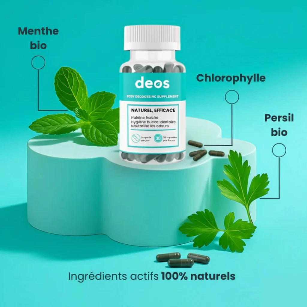 DEOS | Complément anti‑odeur 100% naturel